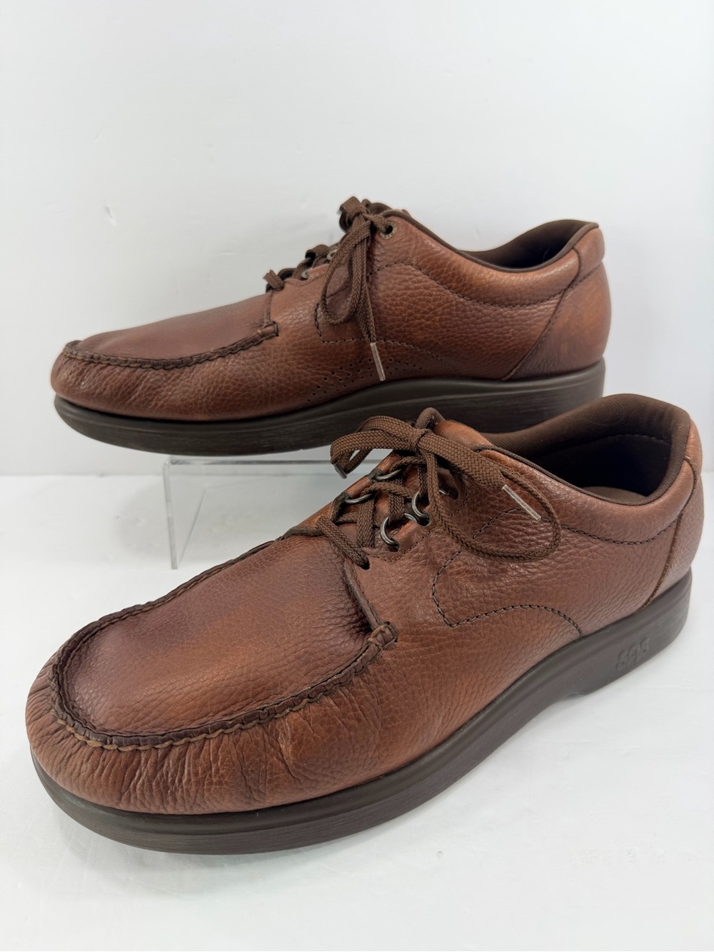 SAS Bout Time Men’s 15 M Brown Leather Lace Up Walking Ortho Shoes Made in USA